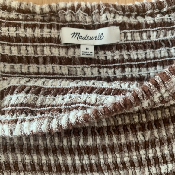 Madewell Brown Gingham Midi Dress size M - Picture 2 of 2